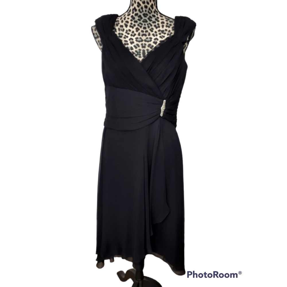 Maggy London 100% Silk Faux Wrap Cocktail Dress
